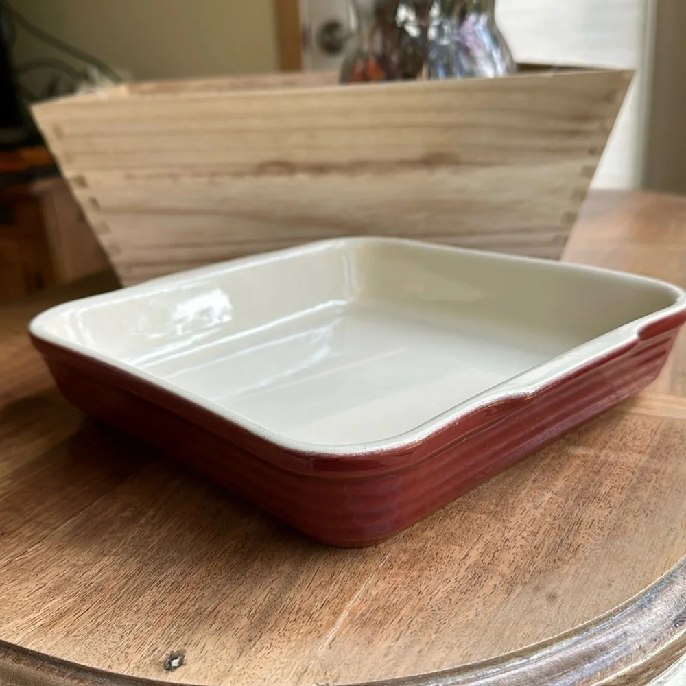 Emile Henry France Red Casserole Williams Sonoma Square Dish 9 x 9